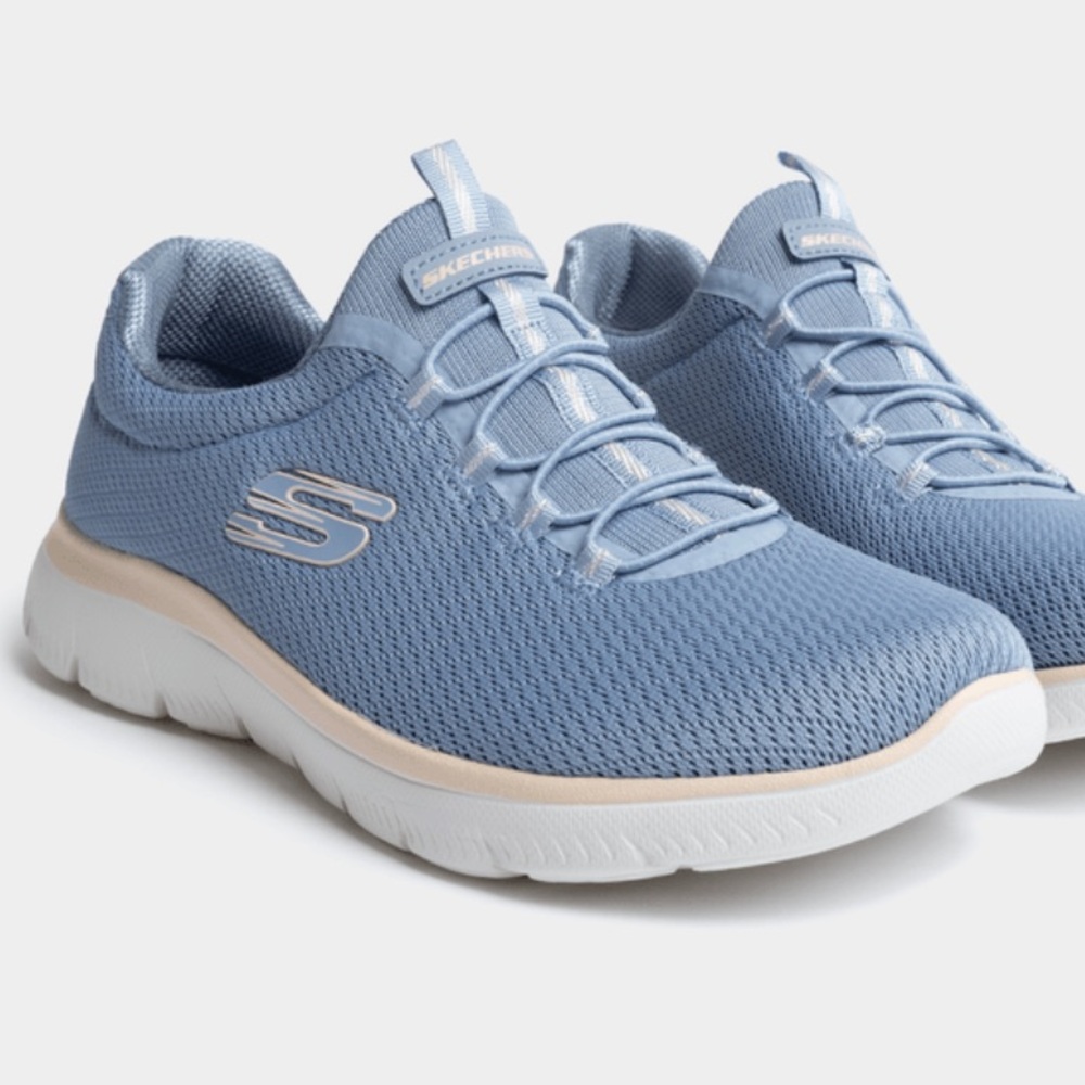 SKECHERS “SUMMIT” WOMENS SLIP-ON Light Blue Sneakers